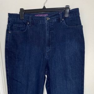 Gloria Vanderbilt AMANDA JEAN 5 pocket SZ14-TALL DARK BLUE NWT